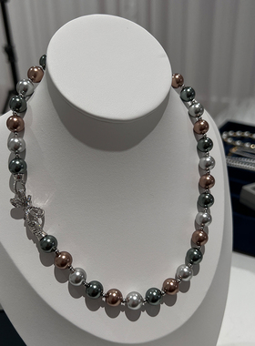 珍珠项链女大溪地混彩美拉德项链