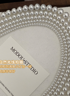 墨豆家 奥地利进口人造冷光澳白珍珠项链轻奢小众串珠高级感颈链