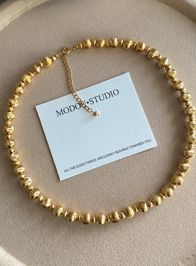 灯泡猫眼纹项链轻奢小众