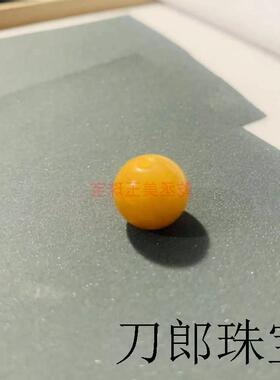 翡翠色黄翡圆珠男女情侣手链招财项链鸡油黄散珠顶珠手工耳坠送人