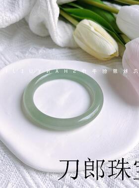 原创纯天然东陵玉手镯夏季汉服配饰显白玉镯子送妈妈礼物正品百搭