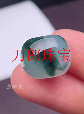 缅甸翡翠色玉石雕刻男女款路路通吊坠冰种飘绿花转运珠锁骨链玉佩