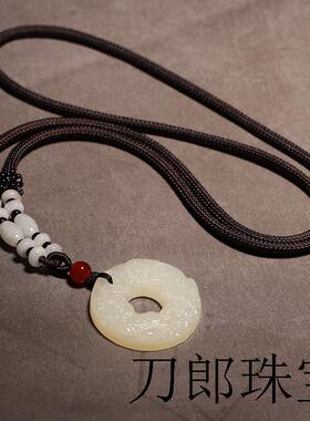 新疆和田玉色双貔貅精品吊坠男貔修平安扣项链女皮丘玉坠招财护身