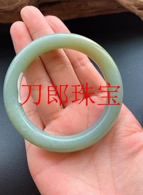 新疆且末料和田玉手镯飘糖色莫蓝迪色系扁条青白玉贵妃玉石手镯子