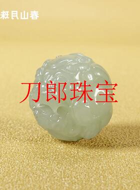 和田玉霸王貔貅晴水吊坠散珠单珠和田玉青白玉文玩手串珠链配隔珠