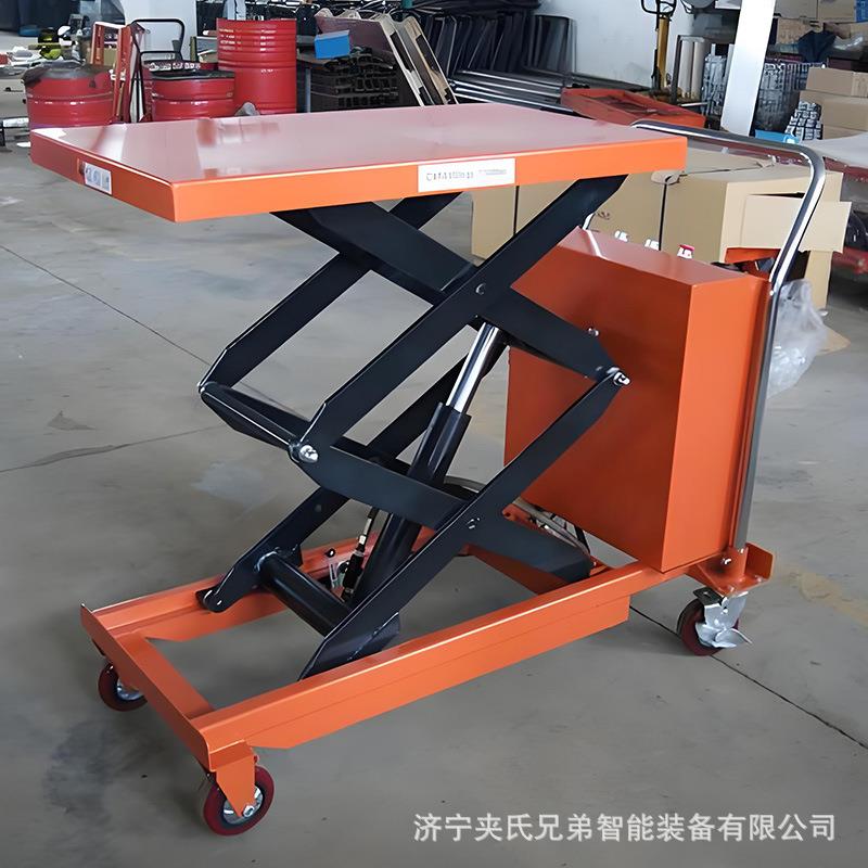 手动液压移动剪叉式小型升降平台车电动固定货梯平板举升机手推车 - 图2