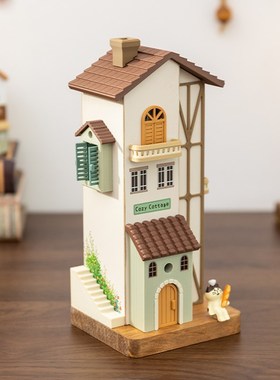 阿楹 可爱斗柜书桌m别墅手办摆件窗台微缩娃屋盲盒造景拍照小道具