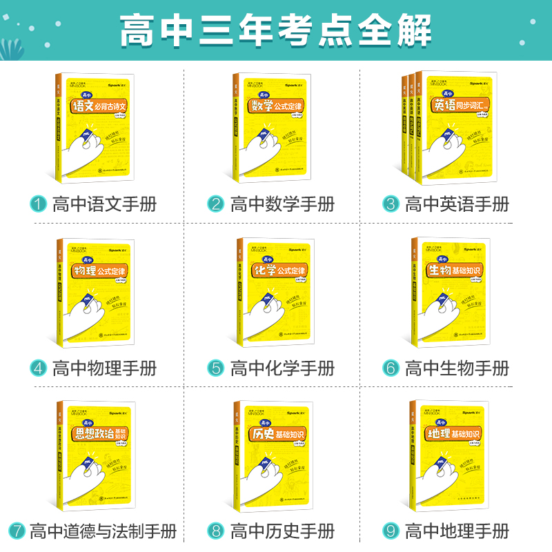 小四门必背知识点初中迷你口袋书星火高中英语词汇速记背记手册语文数学公式定律物理化学生物思想政治历史地理必背古诗词文言文识