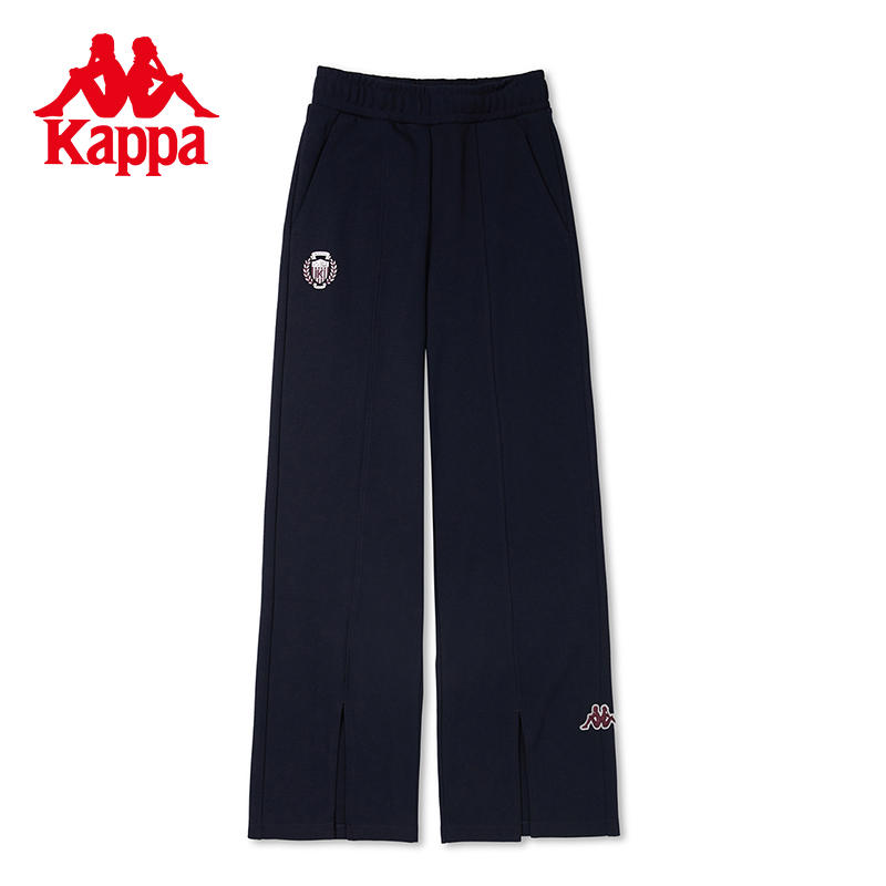 Kappa卡帕复古2024女运动休闲裤针织长裤开叉裤脚K0D82AK05