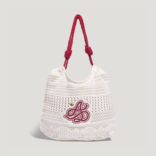 Adidas阿迪达斯三叶草女包2026秋季新款CROCHET TOTE休闲包KX0538 - 图0