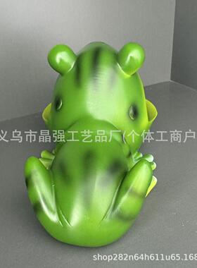跨境新品青蛙雕像家庭趣味大嘴糖果钥匙碗客厅树脂摆件氛围装饰
