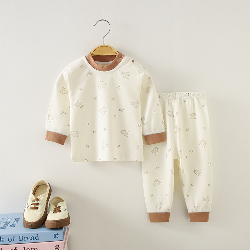 婴儿内衣套装打底套头a类全棉宝宝衣服春秋无骨贴身秋衣裤肩扣套,淘宝优惠券,粉丝福利购,淘宝优惠卷