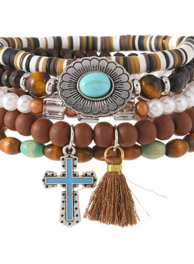 西部牛仔风手链牛仔帽仙人掌造型