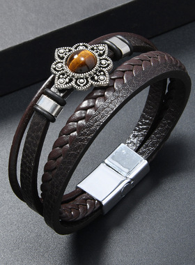 欧美复古风手链合金花朵造型