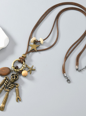 复古合金骷髅头项链配饰