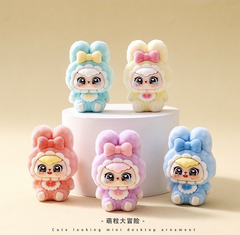 植绒蝴蝶结兔宝宝萌粒摆件卡通可爱桌面装饰品潮玩公仔创意小礼品,淘宝优惠券,粉丝福利购,淘宝优惠卷