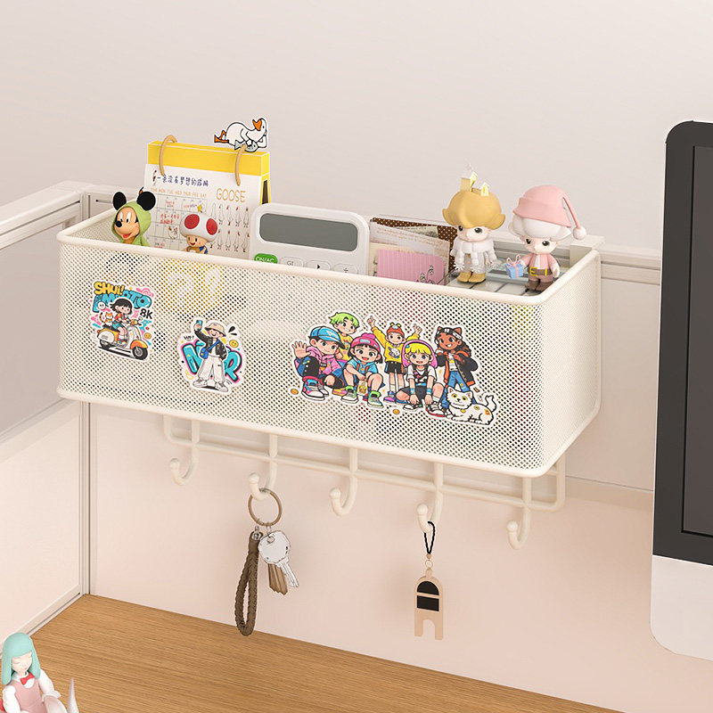 办公桌置物架办公室工位神器桌面悬挂式收纳盒挂架大容量挂钩挂篮,淘宝优惠券,粉丝福利购,淘宝优惠卷