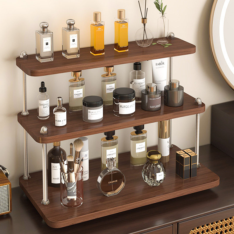 中古风桌面置物架化妆品香水口红架子梳妆台桌上台面实木收纳盒,淘宝优惠券,粉丝福利购,淘宝优惠卷