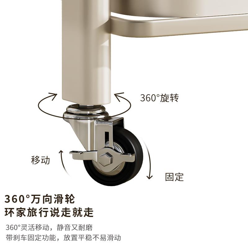 可折叠置物架小推车落地家用室内客厅卧室茶几边几沙发边柜收纳架 - 图2