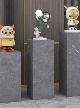 岩板立柱子大理石摆件底座入户门玄关增高展示台花架子客厅落地式