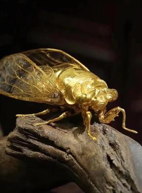 知瞭蜕变成金蝉重工金蝉摆件居家覆古高级感车载百搭办公桌面摆饰