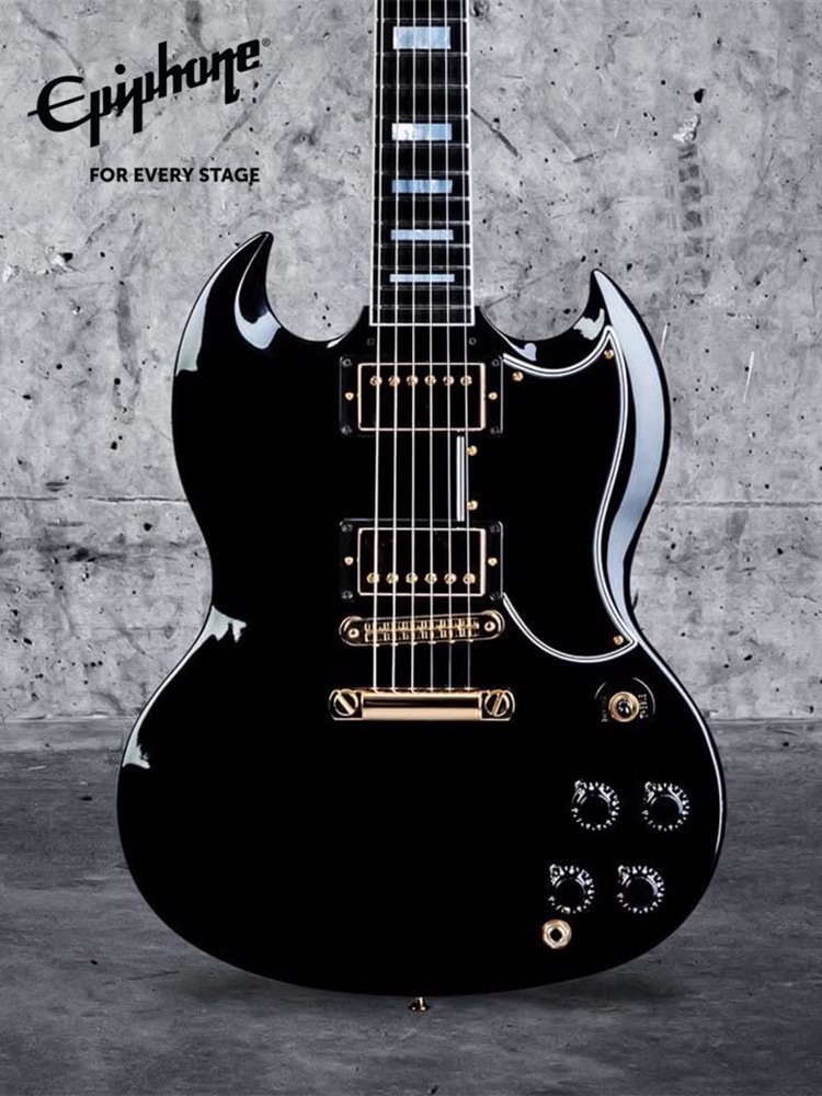 入门乐手101 Epiphone黑卡白卡电吉他Les Paul/SG Custom R9 1959 - 图0