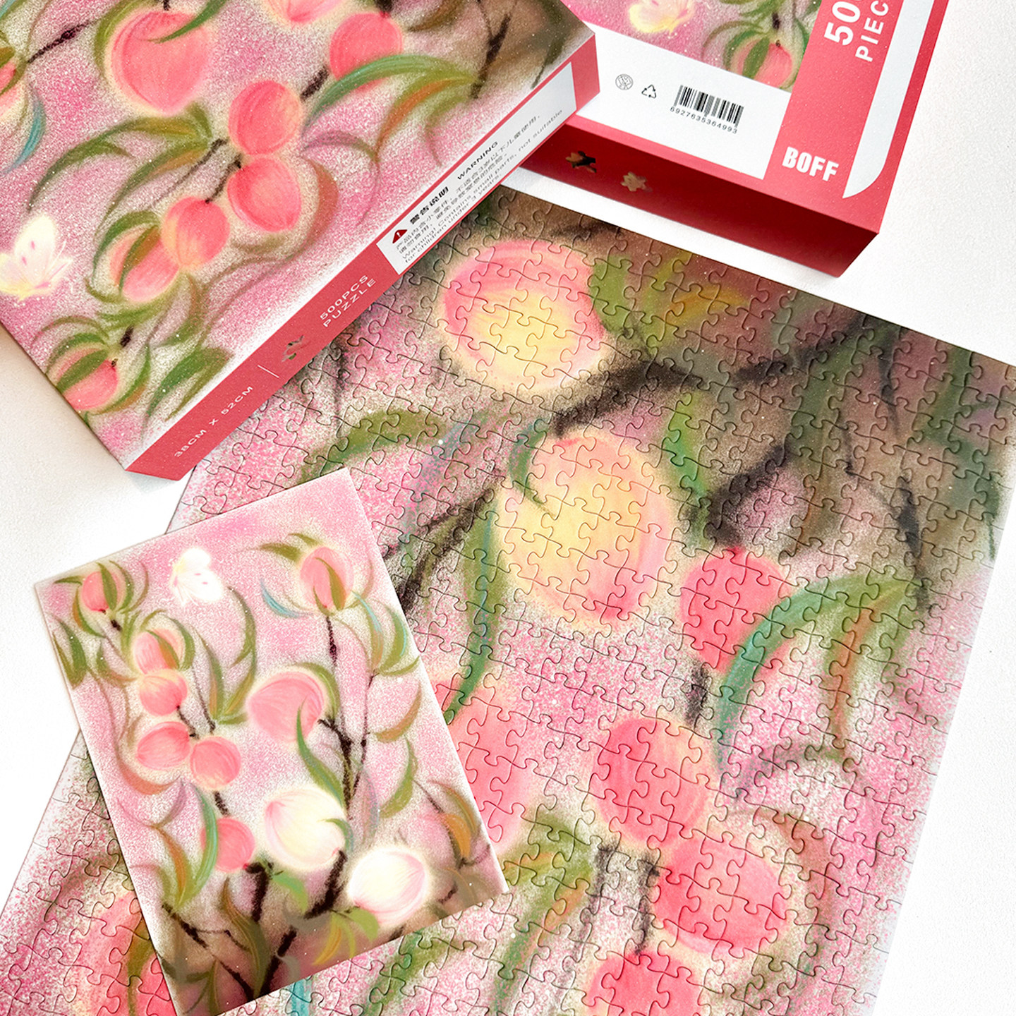 BOFF尝桃500片星闪耀古风新中式插画小众装饰画拼图难度解压潮玩,淘宝优惠券,粉丝福利购,淘宝优惠卷