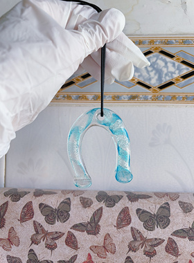 孤品 蓝色岛屿 艺术品吊坠项链原创设计古着配饰y2k小众设计链