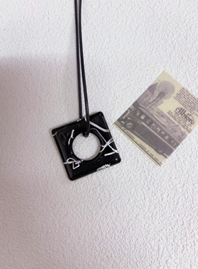 原创设计！银箔方形手工琉璃钛钢锁骨链艺术风复古小众百搭不撞款