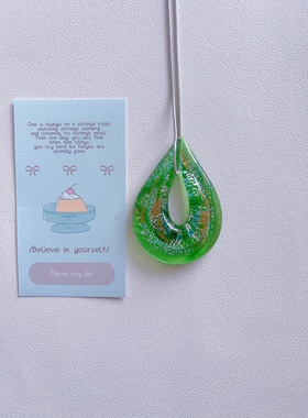 (双链 )B7 项链女配饰长款 原创 彩色项链复古小众 琉璃项链 吊坠