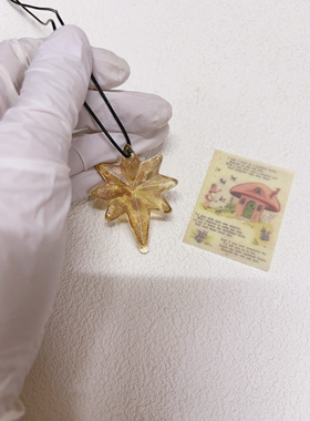 A2新品!彩色老琉璃吊坠项链秋冬百搭不撞款小众ins风不掉色颈链