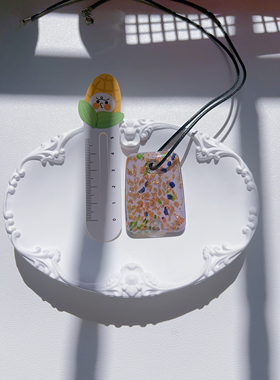 V1孤品琉璃项链吊坠不掉色小众个性挂坠蜡绳文艺黑绳项链手作璎珞