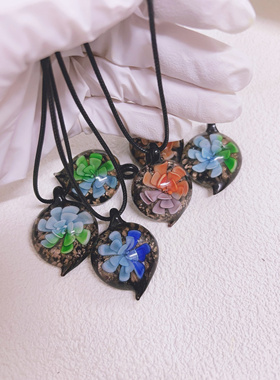 新品!工艺品琉璃项链吊坠复古琉璃璎珞夏天项链衣服配饰女颈链