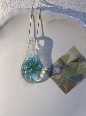 茉莉原创设计项链 小众 琉璃项链 衣服配饰吊坠琉璃新款复古项链