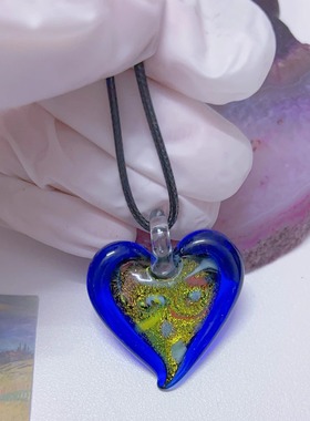 L5彩色琉璃项链琉璃吊坠古珠夏天国风小众颈链手工项链不掉色