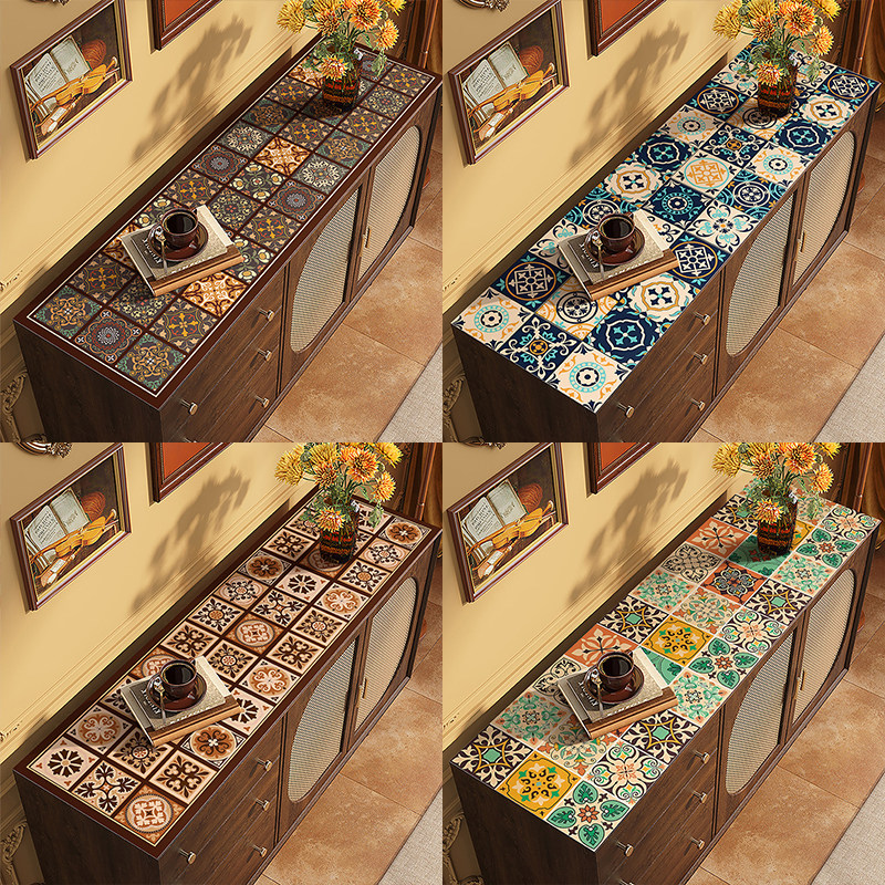 美式复古电视柜台面保护垫餐边柜防水防油桌布玄关柜窗台鞋柜桌垫,淘宝优惠券,粉丝福利购,淘宝优惠卷