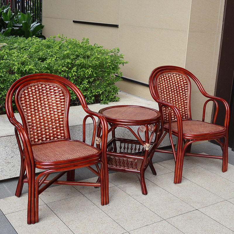 真藤藤椅阳台三件套桌椅客厅藤条桌椅古典茶几家用客厅单人靠背椅,淘宝优惠券,粉丝福利购,淘宝优惠卷