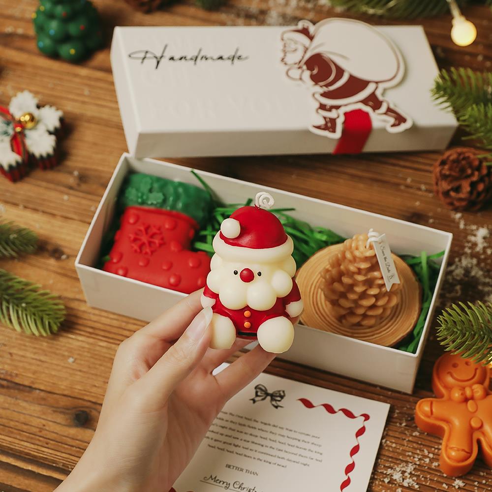 圣诞蜡烛圣诞节氛围感手提香薰蜡烛浪漫创意可爱节日装饰手工烛光 - 图3