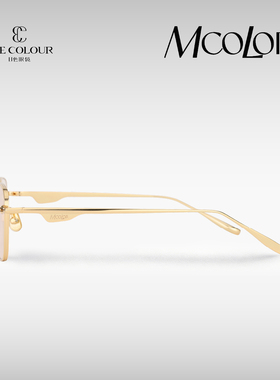 MCOLOR眼镜时尚方框金丝太阳镜明星同款浅色钛架人鱼姬Brera