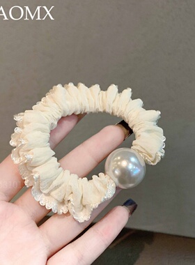 法式轻奢大珍珠同情少女盘发发圈