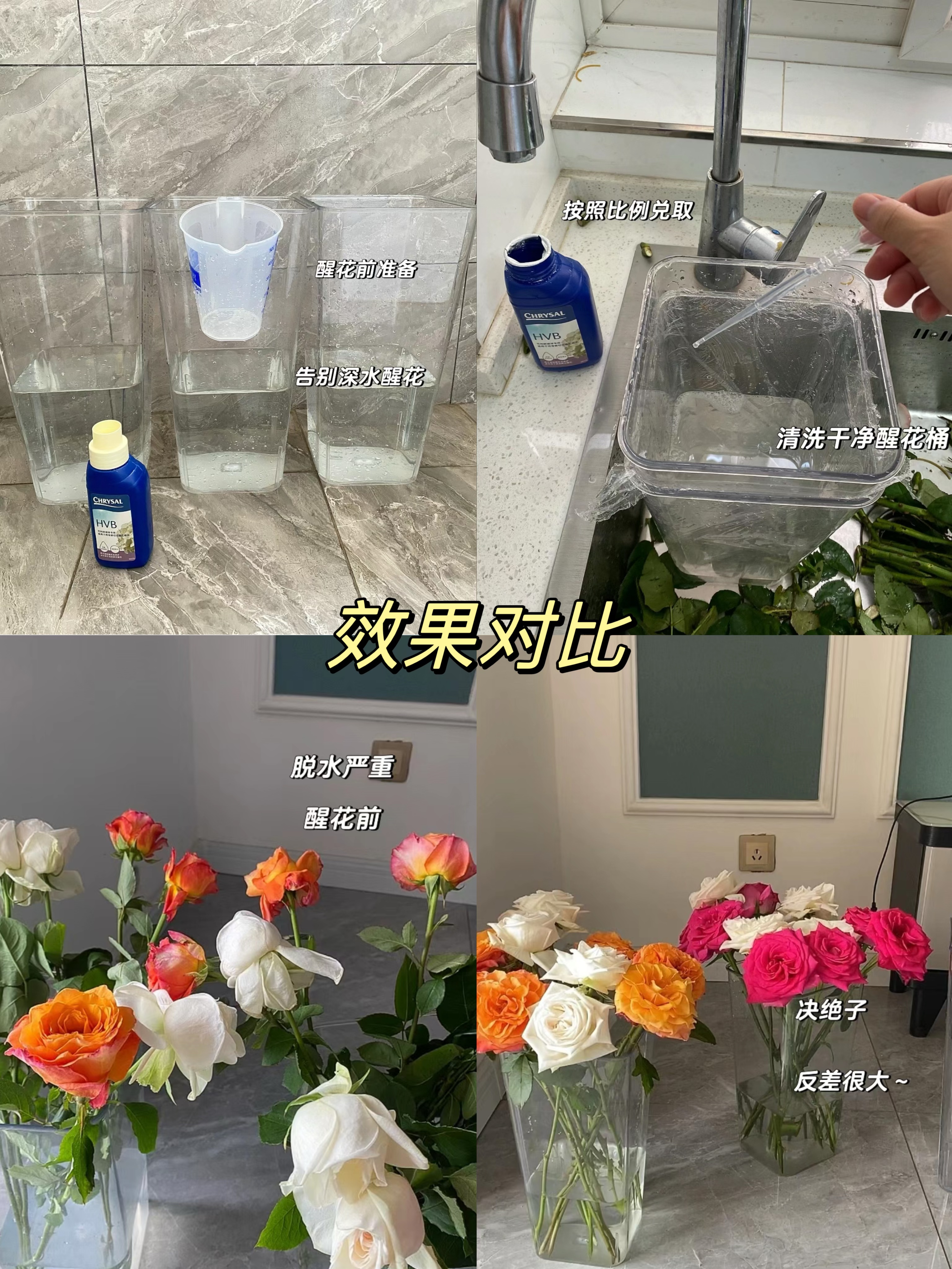 荷兰可利鲜hvb醒花鲜花营养液保鲜剂家庭用办公花店延长花期保鲜 - 图0