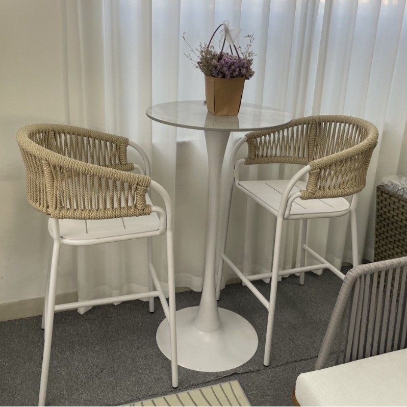 户外吧椅创意藤椅民宿庭院酒吧会所餐厅吧台藤编靠背椅绳编高脚椅,淘宝优惠券,粉丝福利购,淘宝优惠卷