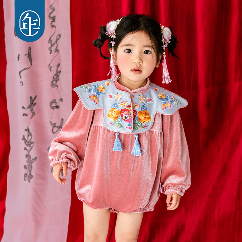 年衣婴儿连体衣周岁礼服春秋新生儿满月中国风爬爬服宝宝长袖哈衣,淘宝优惠券,粉丝福利购,淘宝优惠卷