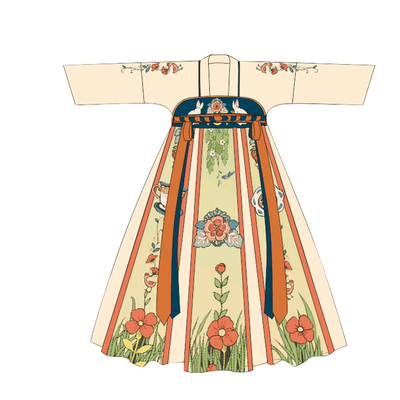 年衣汉服女童唐宫夜宴春秋季国风唐装连衣裙儿童古风中秋节演出服