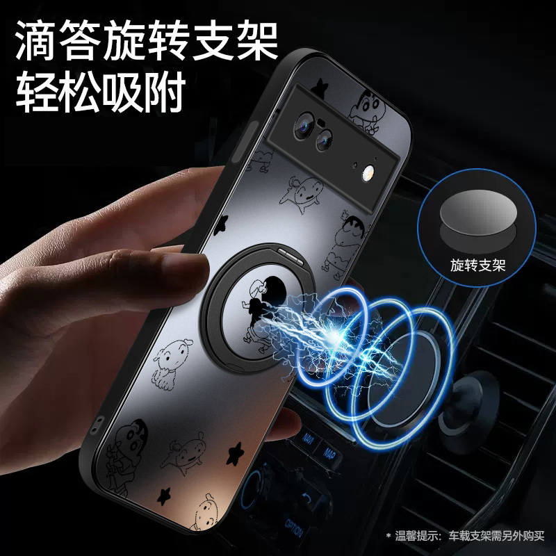 适用谷歌pixel8a手机壳8Pro新款硅胶Pixel7A男AG磨砂6A高级磁吸支架防摔保护套蜡笔小新充电pro软外套女网红 - 图0