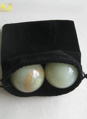 阿富汗青白玉石健身球手把件老年人玉手球手掌把玩件直播货源