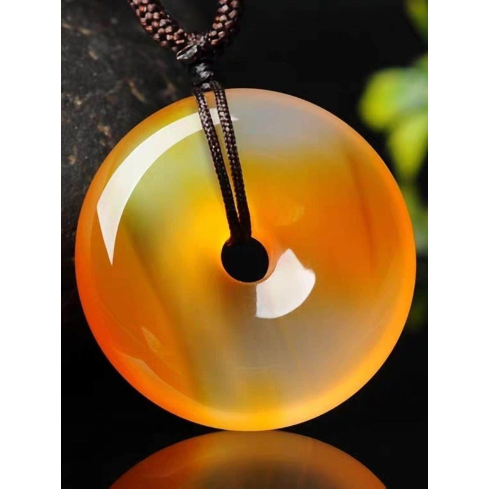 巴西天然玛瑙玉髓平安扣红绿粉糖色平安扣吊坠挂坠项链坠子情侣款,淘宝优惠券,粉丝福利购,淘宝优惠卷