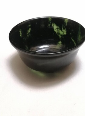 玉石玉器厂家酒泉夜光杯带磁性墨玉茶杯墨绿玉茶碗男女玉酒杯