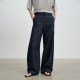 SILAVIE cotton and linen denim suit women's summer straight pants wide-leg temperament original cow color suspender sleeveless top