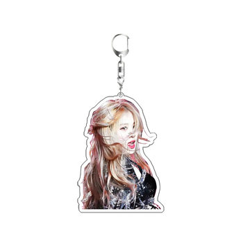 Park Caiying keychain acrylic ໂປ່ງໃສ double-sided laminated ຖົງໂຮງຮຽນ pendant ສີບົວຫມຶກ peripheral ຂອງຂວັນ